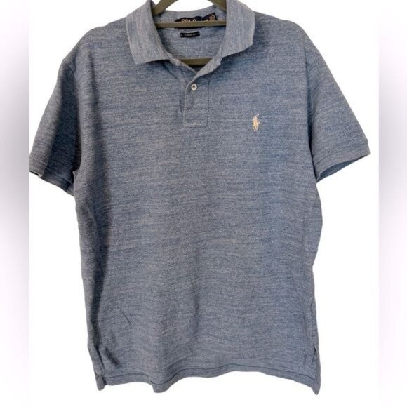 Polo Ralph Lauren short sleeve collared polo shirt with logo blue size Medium - Picture 3 of 9